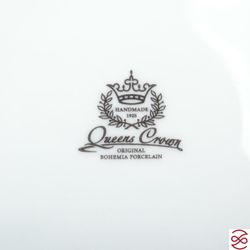 Салатник квадратный на ноге Crown Aristokrat Охота бежевая 32*32 см