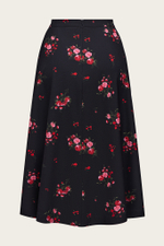 Черная юбка-миди с цветочным принтом "Бланш"