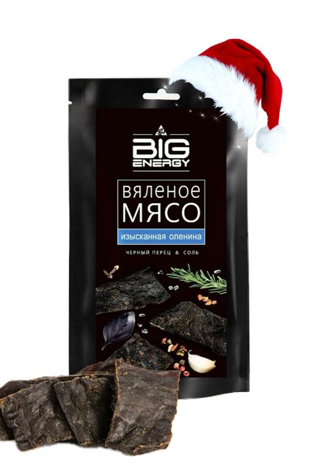 Вяленые ломтики оленины 50 гр дой пак Big energy
