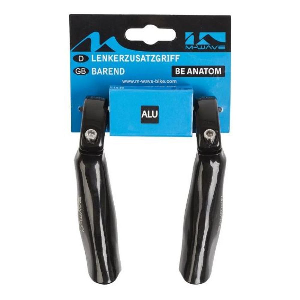 Рога M-WAVE  алюм. прямые, короткие, анатомические, черные (5-408167)