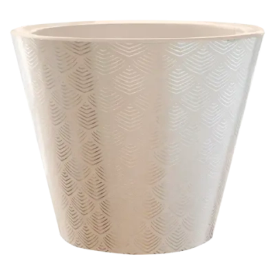 Кашпо для цветов пластиковое 3л d-19 см «Флейк» Пудровый (фольга)