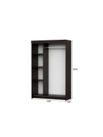 Шкаф-купе с зеркалом Ясень Анкор Светлый 130х50х201 см