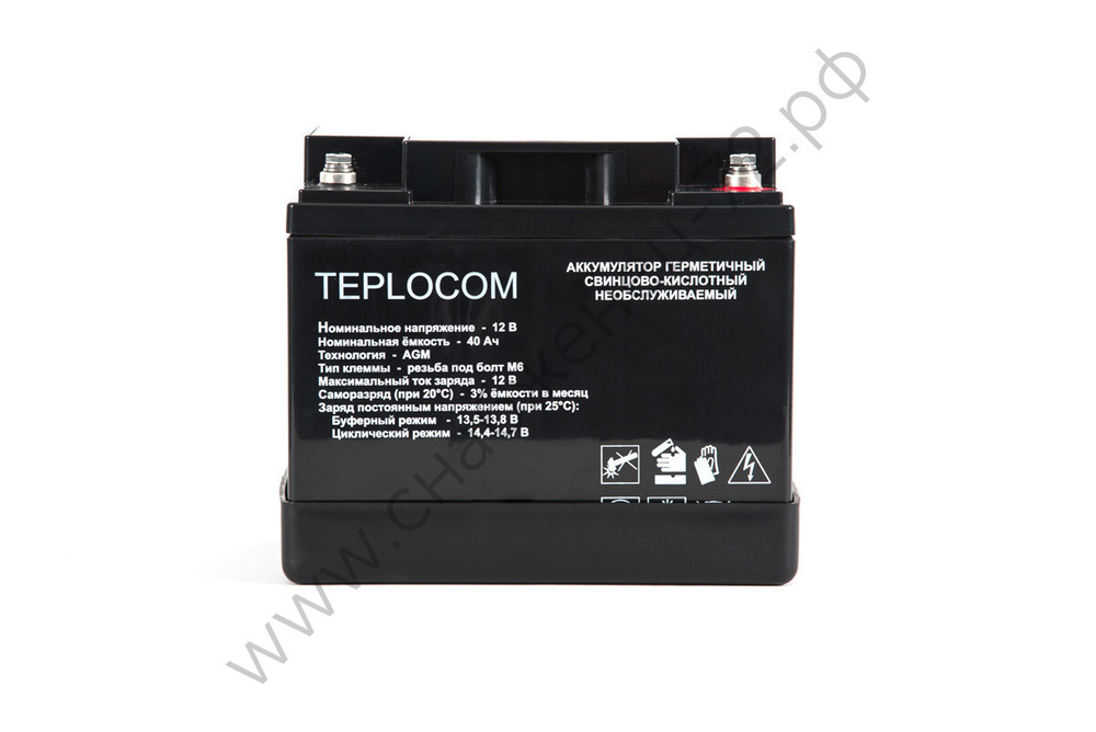 АКБ TEPLOCOM 40Ач Герметичный свинцово-кислотный необслуживаемый AGM АКБ 12В 40Ач