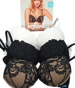 Супер пуш-ап бюстгальтер из кружева и мягкой микрофибры (Размер: 4B) (Цвет: черный)