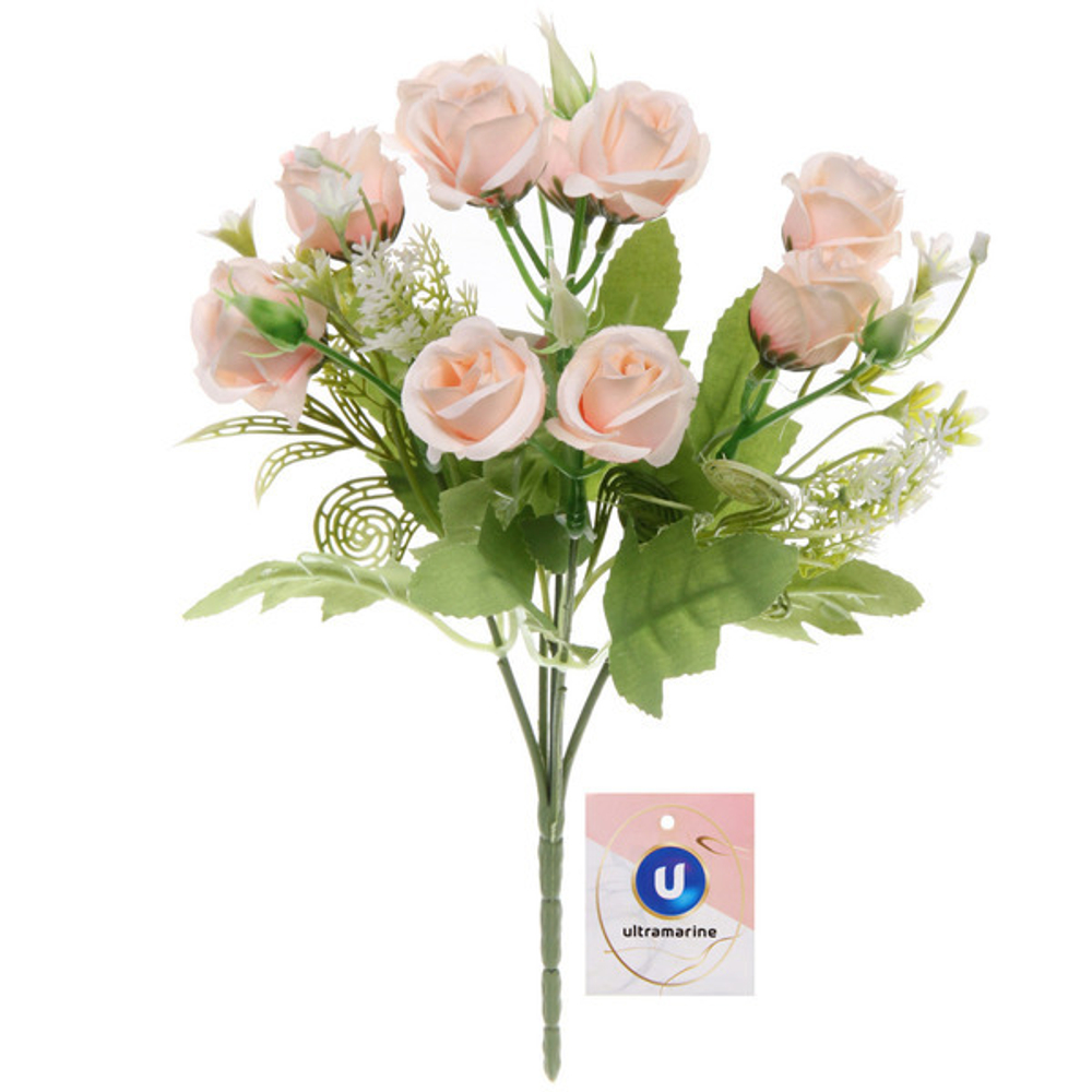 Искусственные цветы «Летняя фантазия» Розы 30см цвет бледно-розовый