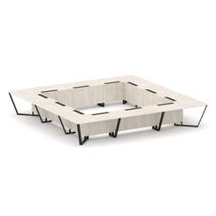 Steel Meet Стол переговорный квадратный KDK-PR.B.SP-24K Денвер Светлый/Металл Черный 4800*4800*750