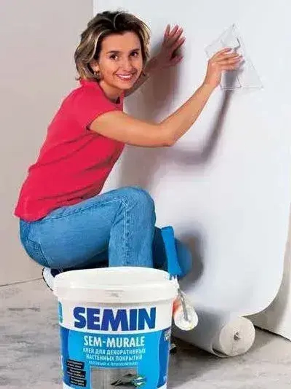 Готовый универсальный клей Semin Sem Murale (Сем-мюраль), 5 кг., для всех типов обоев и декоративных покрытий