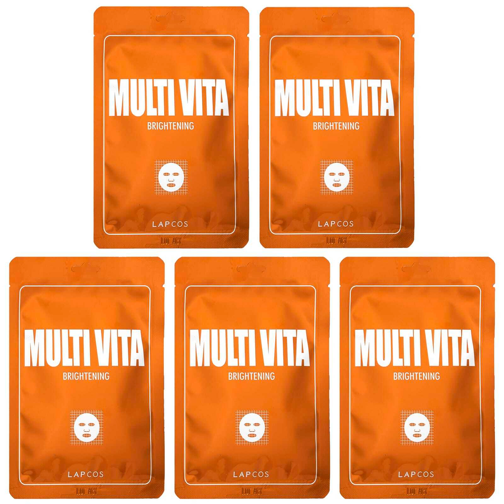 Lapcos, Multi Vita, набор осветляющих тканевых масок, 5 шт., По 25 мл (0,84 жидк. унц.)