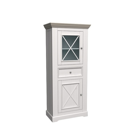 Шкаф для посуды «Форест» низкий 2 двери 1 ящик белый воск/антрацит