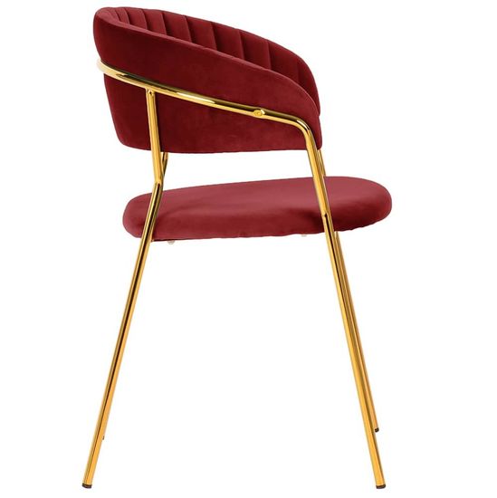 Стул Turin винный с золотыми ножками