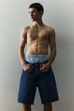 H&M Набор из трех хлопковых трусов-боксеров, голубой