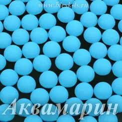 Матовые полубусины, Аквамарин матовый