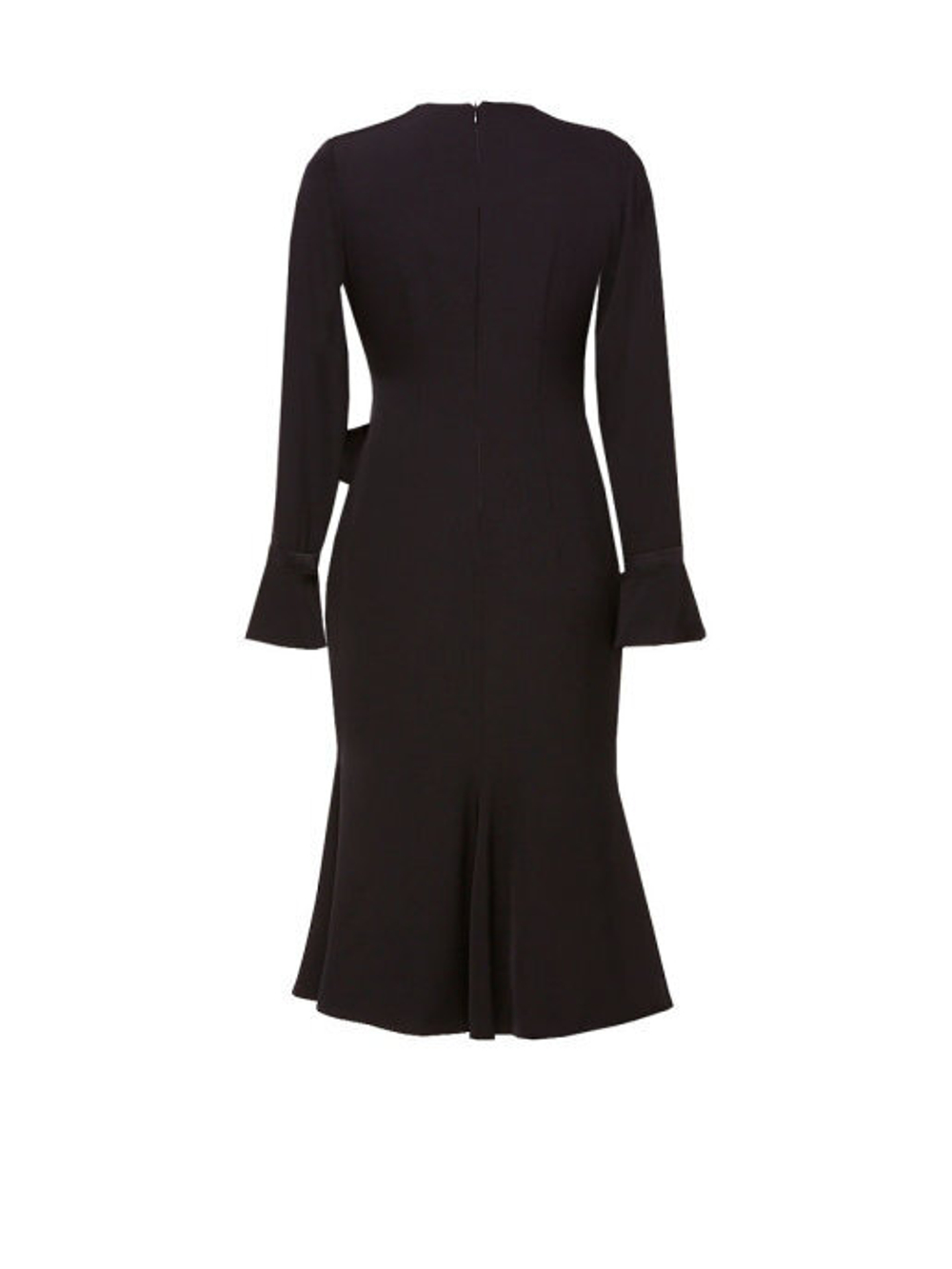 Платье чёрное с декором на талии 16-01-19FW