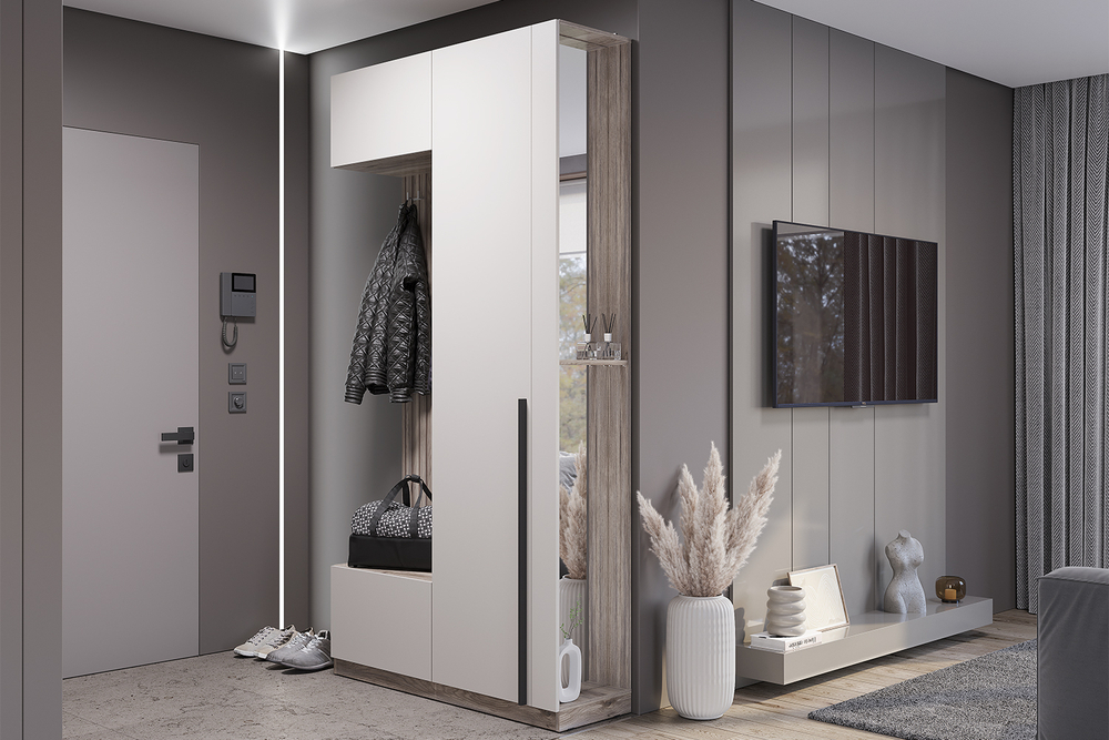 Прихожая Урбан ПР-01, Дуб смоки, Кашемир