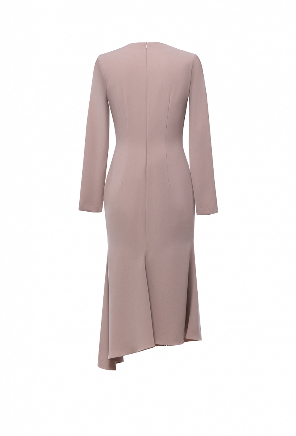 Платье-футляр из крепа с юбкой гаде бежевое 08-03-23 FW