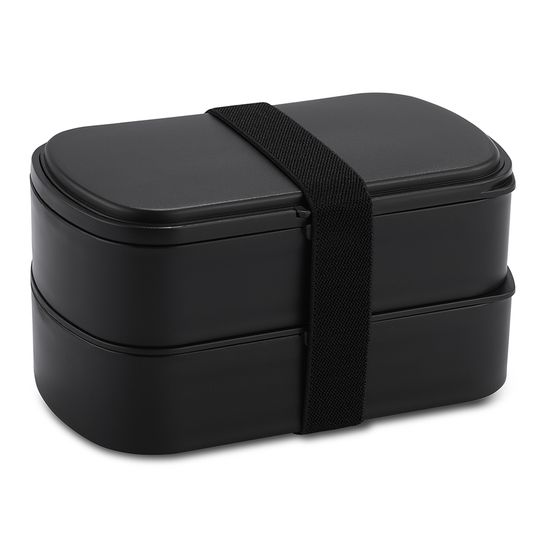 Ланч-бокс с приборами food time, 1 л, черный