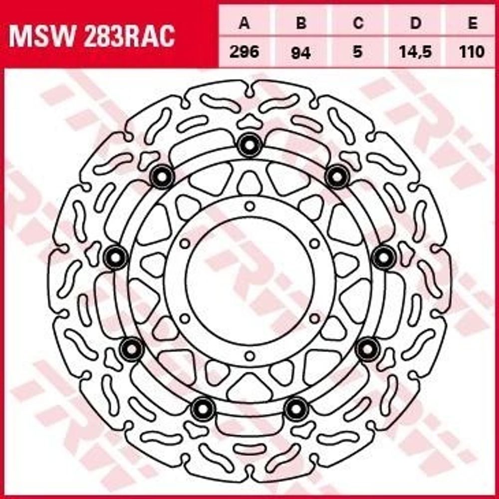 Диск тормозной TRW MSW283RAC