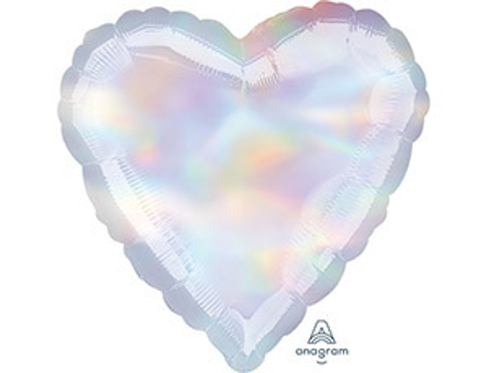 А 18" Сердце Блеск переливы 40 см.