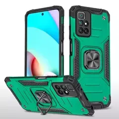 Противоударный чехол Strong Armour Case с кольцом для Xiaomi Redmi Note 11 Pro CN (China версия) (Темно-зеленый)