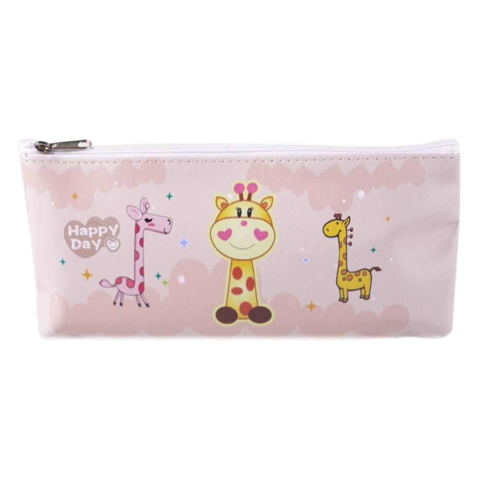 Пенал - косметичка, Alingar, ПВХ, молния, 100 х 220 мм, "Жирафик", розовый (три жирафика)
