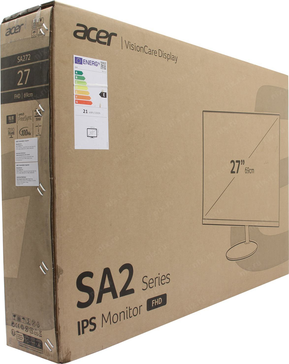 27" ЖК монитор Acer &lt;UM.HS2EE.E09&gt; SA272Ebi &lt;Black&gt; (LCD, 1920x1080, D-Sub, HDMI)