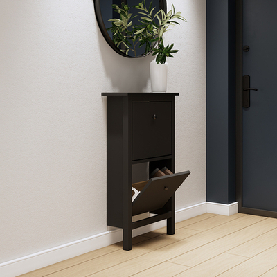 Обувница 2 ящика Хемнэс/Кымор, 59х22х101см, черный