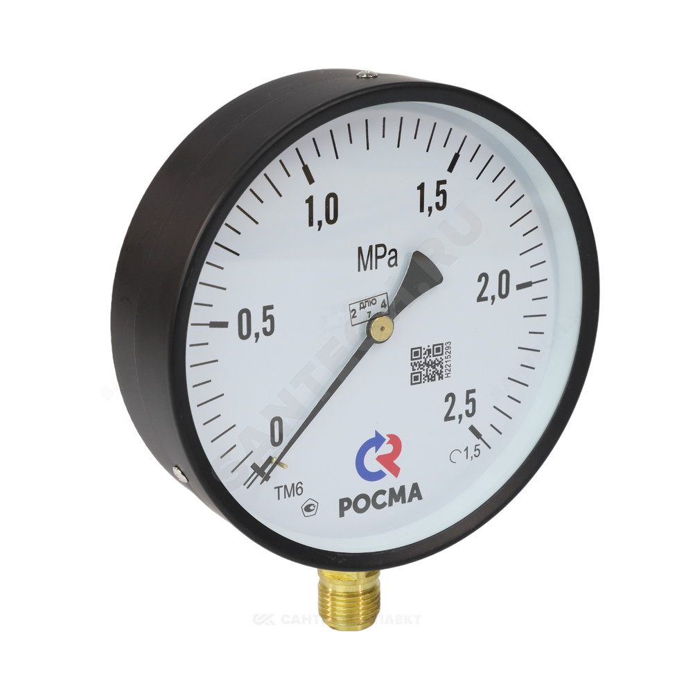Манометр ТМ-610Р.00 радиальный Дк150мм 0-0,6 МПа кл.1,5 G1/2" Росма 00000006966