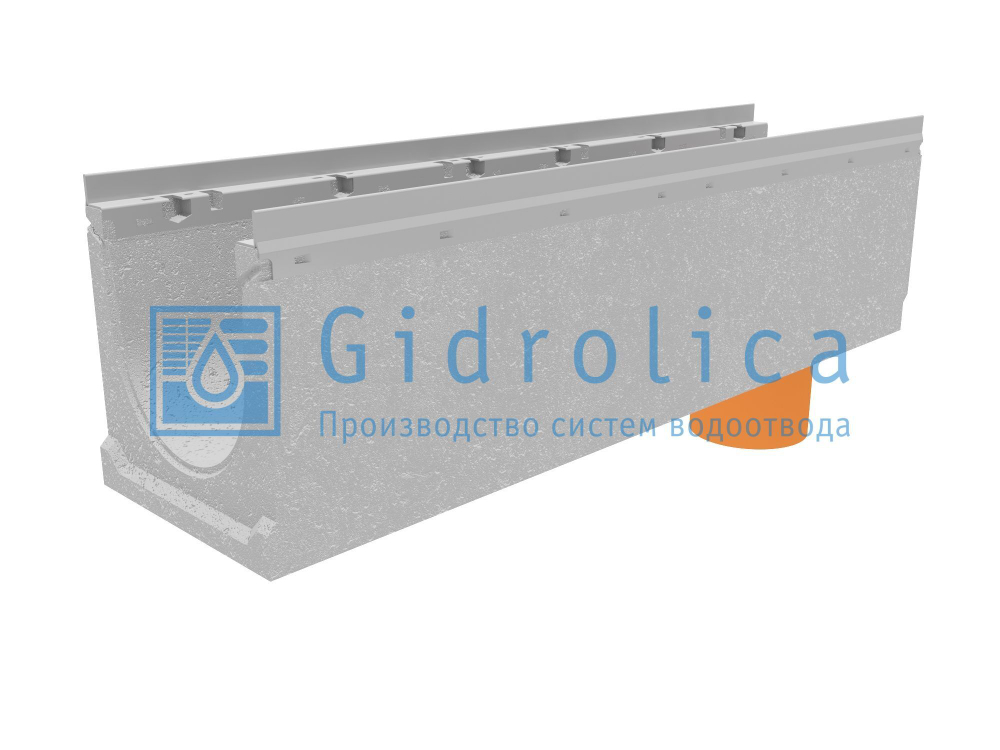 Лоток водоотводный бетонный коробчатый (СО-200мм), с оцинкованной насадкой КU 100.26,3 (20).25,5(20) - BGU-Z, № -5-0