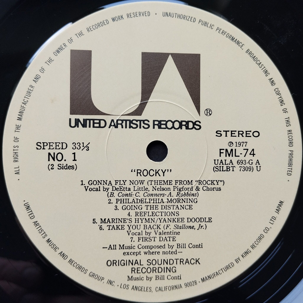 Винтажная виниловая пластинка LP Bill Conti Rocky Motion Picture Score (Japan 1977) (Obi) You Take My Heart Away