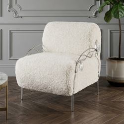 Кресло Нимфея Молоко Античное серебро