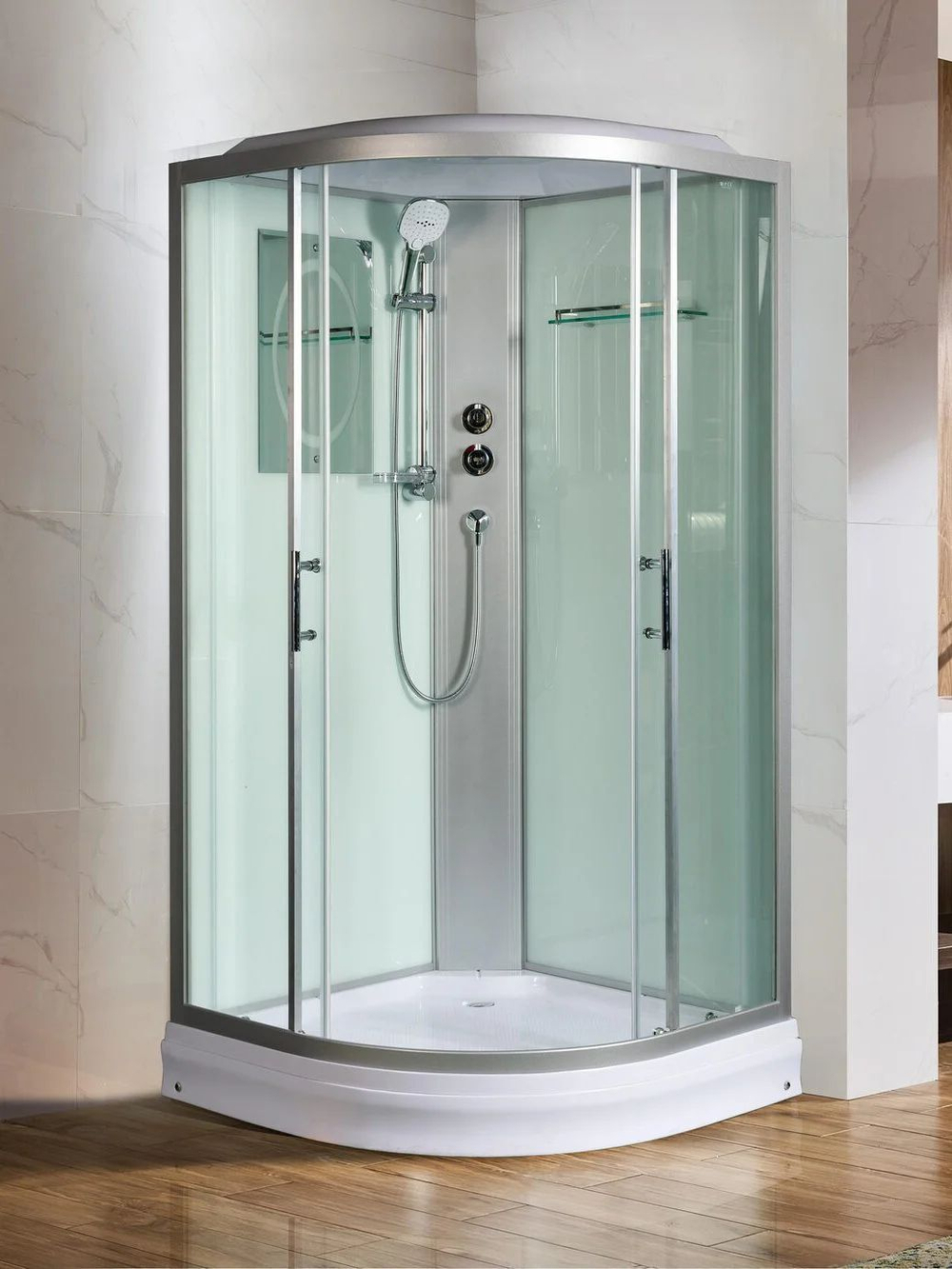 Душевая кабина WeltWasser  WW500 WERRA 902 90х90 см,  прозрачное стекло, поддон низкий, крыша