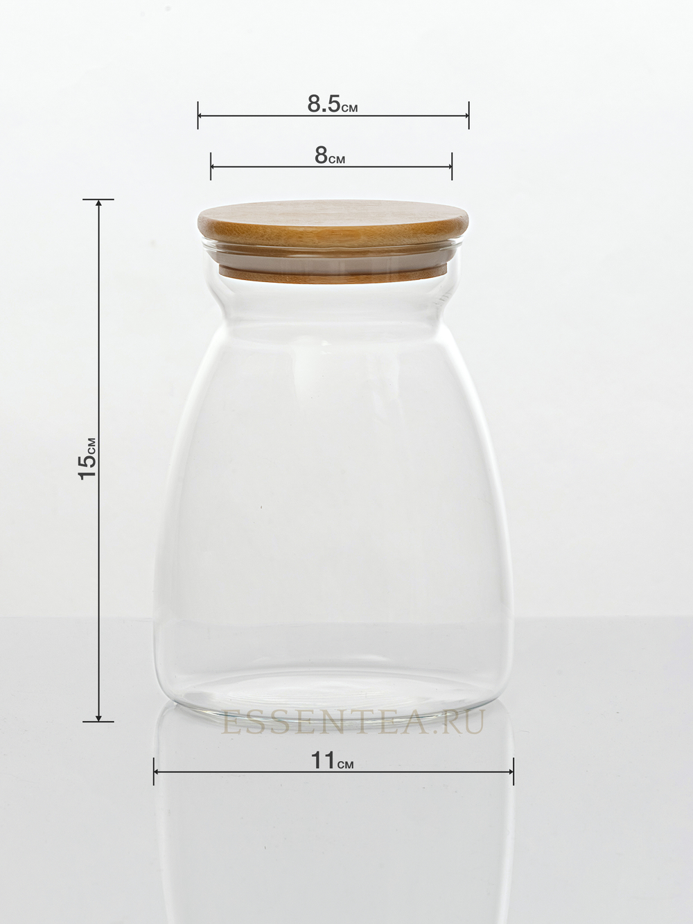 Банка стеклянная "Корли" с бамбуковой крышкой 1000 мл