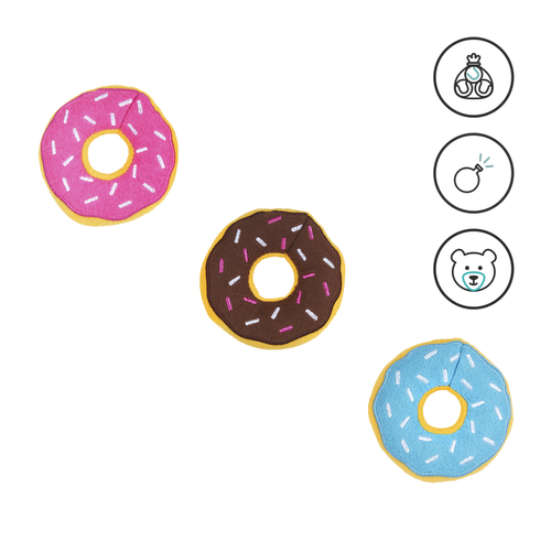 Набор из 3х мини-игрушек Пончики ZippyPaws