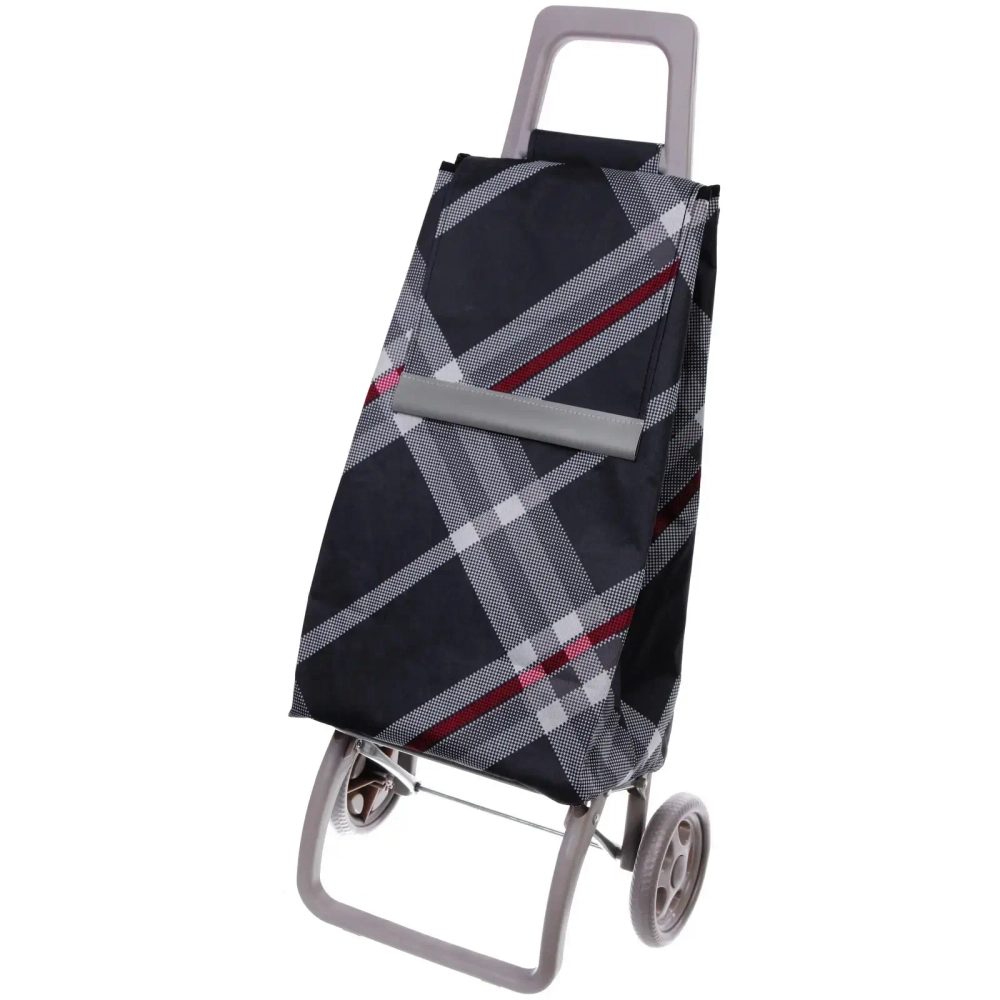 Тележка хозяйственная с сумкой (93*40*30см, колеса 15см,грузоподъемность до 40 кг) черная