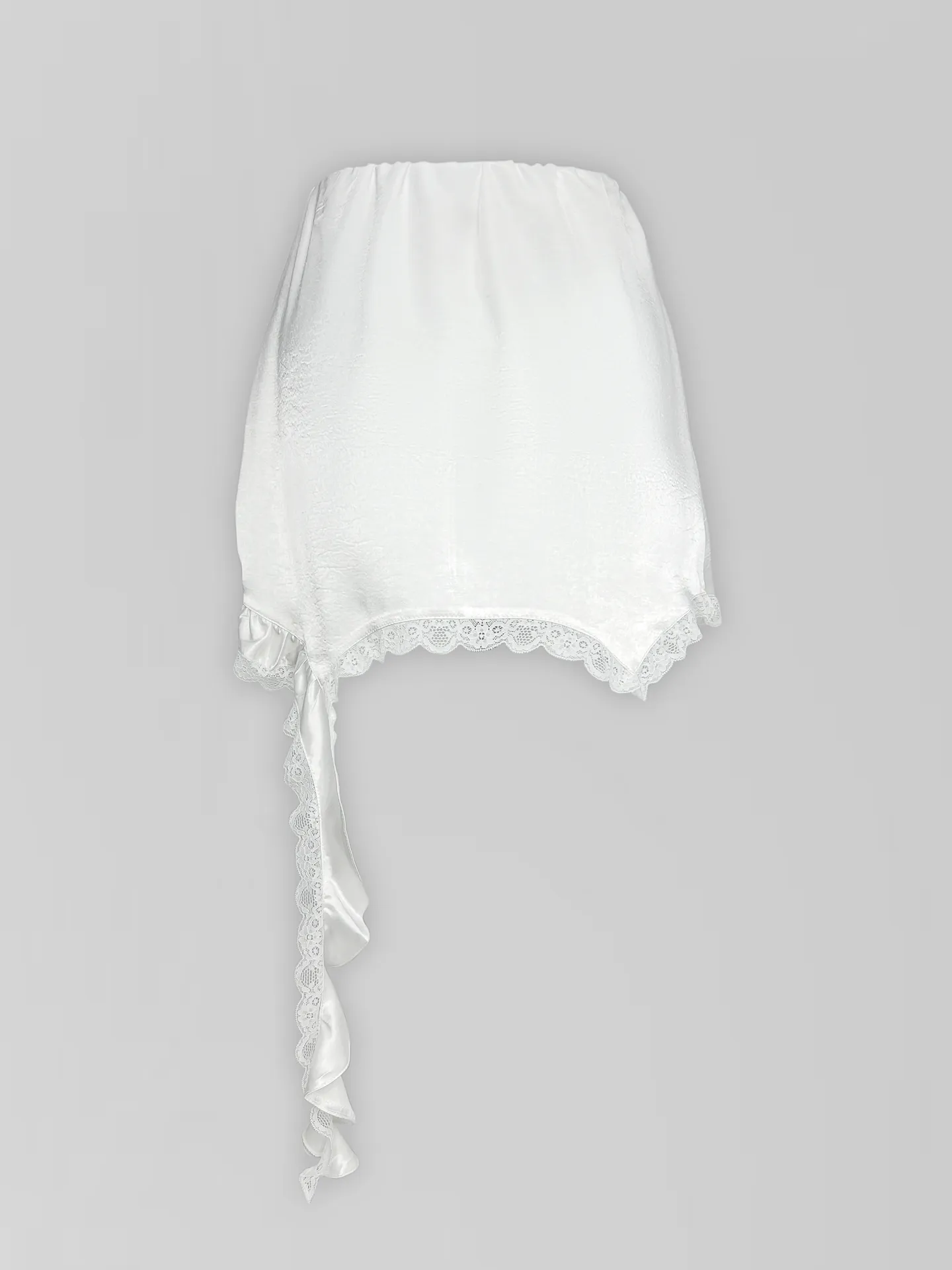 Юбка Talantova короткая атласная с отделкой кружевом и рюшами