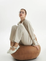 Брюки из хлопка, бежевый