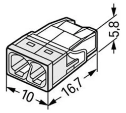 Клемма "WAGO" 2273-242 / 6 шт. с пастой "Alu-Plus"