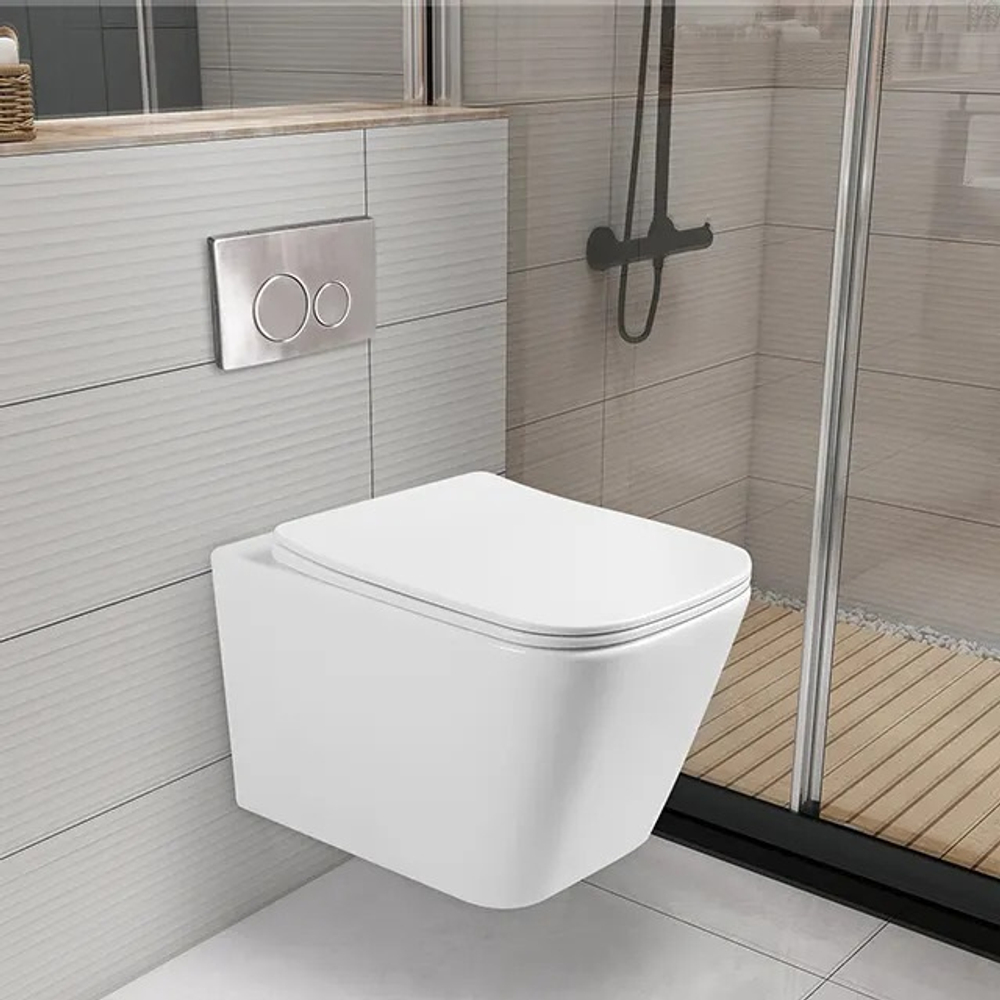 Унитаз подвесной Ceruttispa МАЙЕЛЛА (MAIELLA) Aria MW CT9164 (500х350х320) безободковый, белый матовый, ТЕРМООБЖИГ (не плёнка)