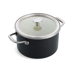 KitchenAid Кастрюля Steel Core Enamel 20 см 3,7 л с крышкой матовая черная