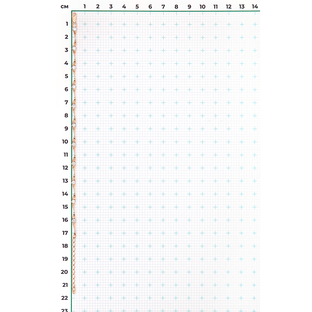 Браслет из красного золота с фианитами