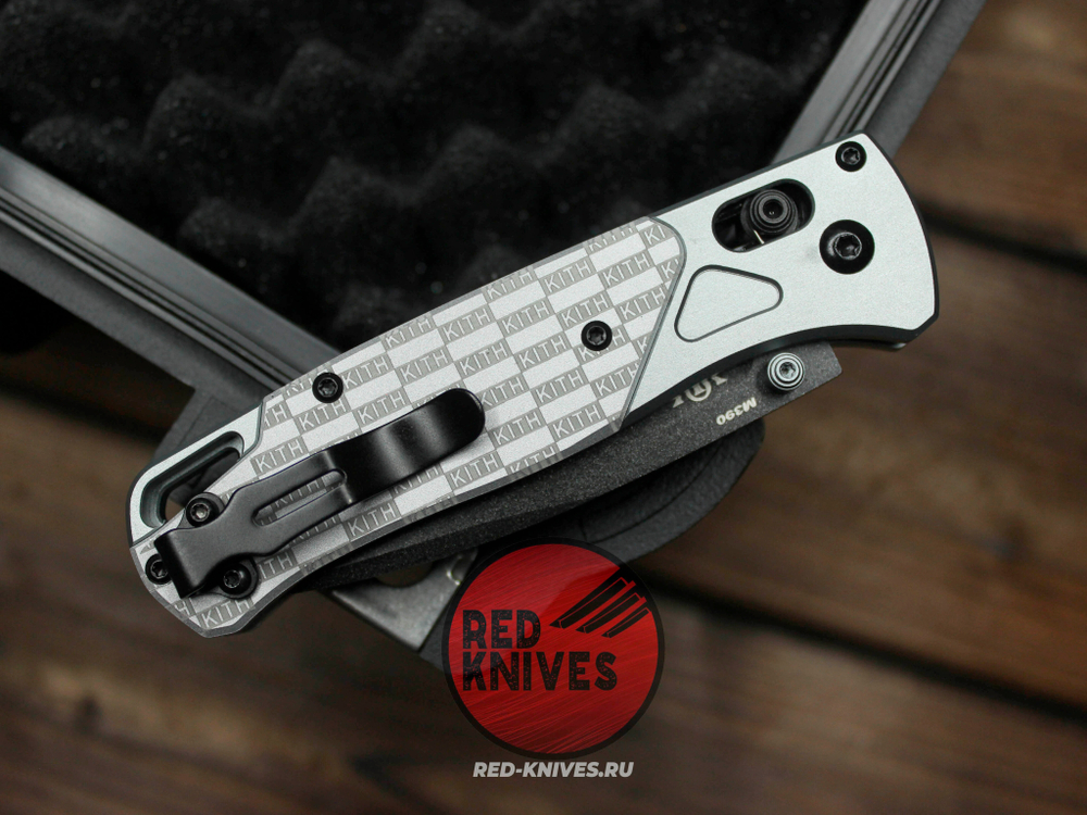 Нож Benchmade 535 KITH CUSTOM A+++ - серая рукоять алюминий, больстеры алюминий