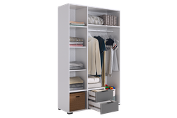 Шкаф трехдверный "Зефир" 109.02, (Белое дерево/Серый (эмаль))