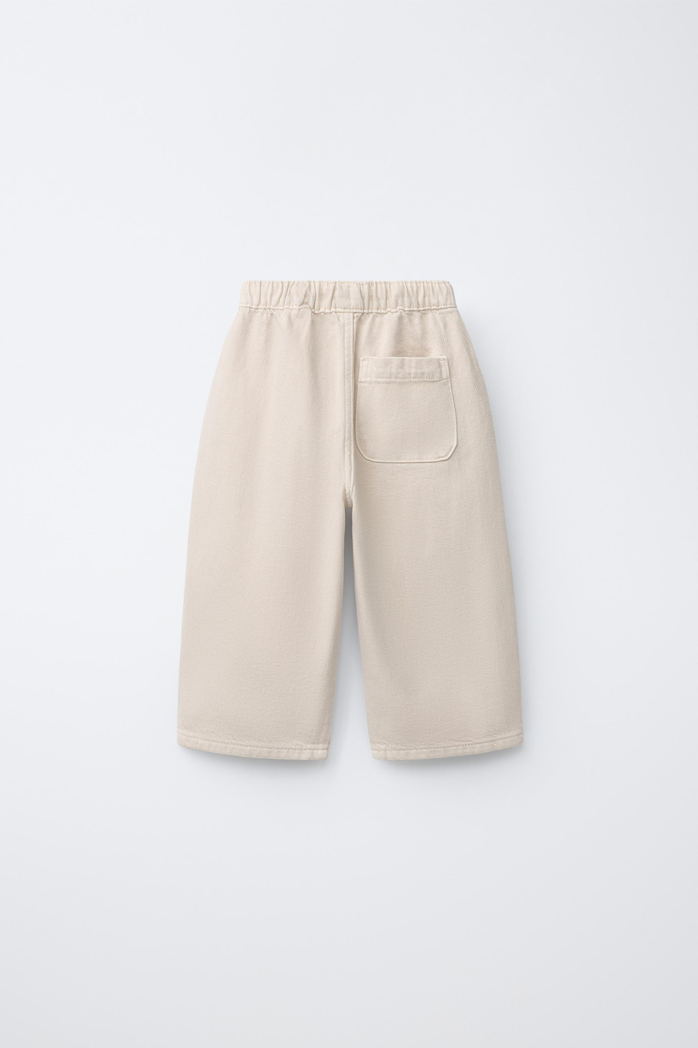 ZARA БРЮКИ BAGGY ИЗ САРЖИ, СВЕТЛО-БЕЖЕВЫЙ