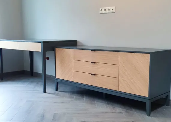 Тумба Fjord 2 двери 3 ящика (темно-серый)