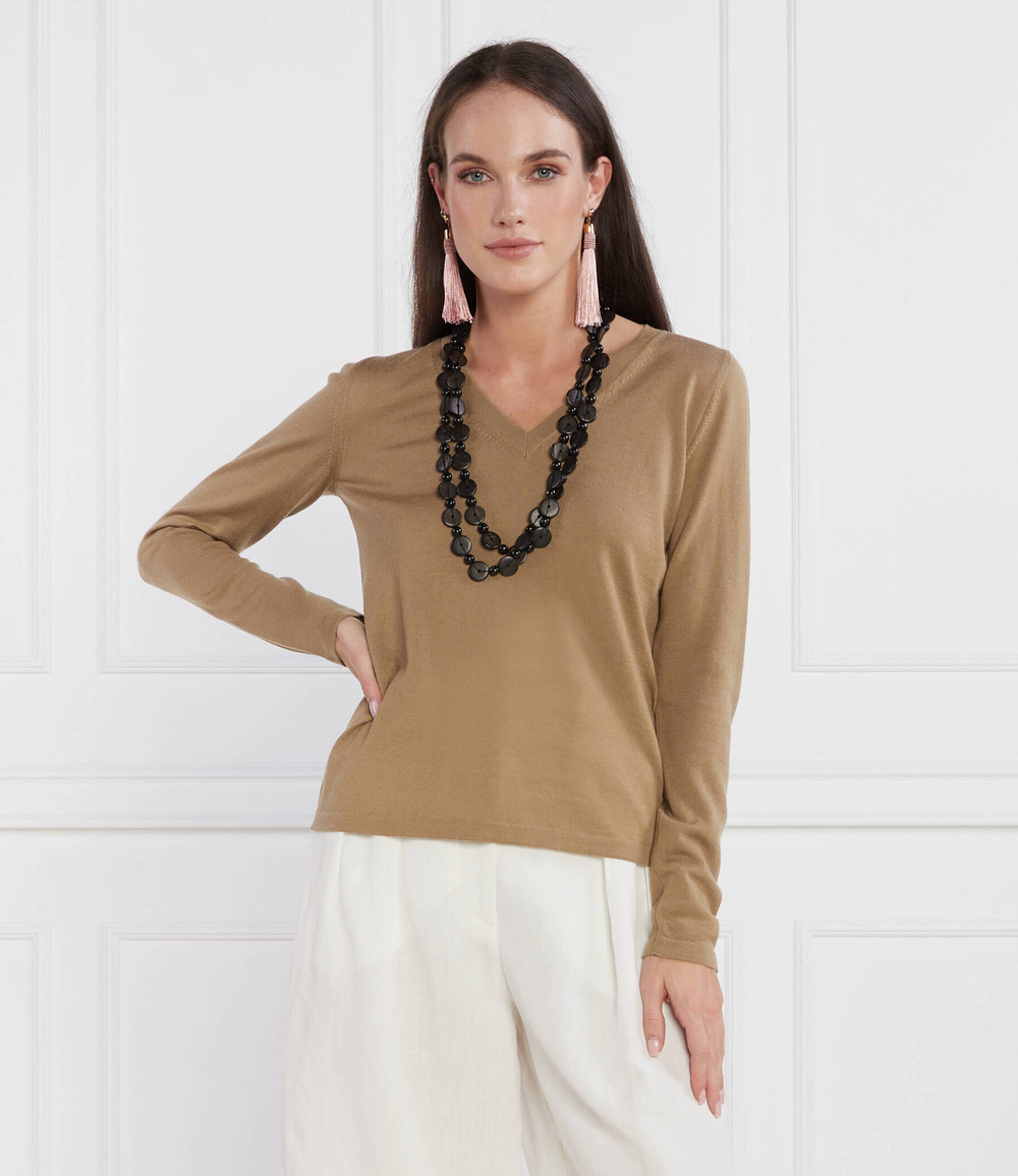 хлопчатобумажный свитер cavour Max Mara Leisure - коричневый(336606366)