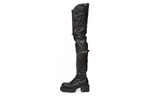 RICK OWENS/RO Top Grain Cow Leather Over the knee Boots 5cm Women"s Black