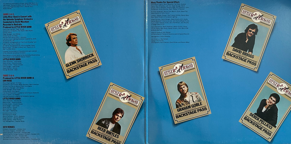 Little River Band ‎– Backstage Pass 2LP (Канада 1980г.)