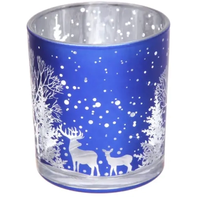 Подсвечник «Зимнее сияние» 7*7,8 см, Синий