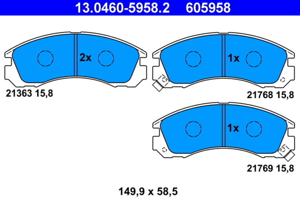 ATE - 13046059582-ATE - Brake Pad Set, disc brake