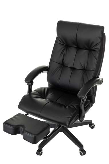 Кресло руководителя Бюрократ CH-824MSG-BF черный эко.кожа/ткань крестов. пластик подст.для ног